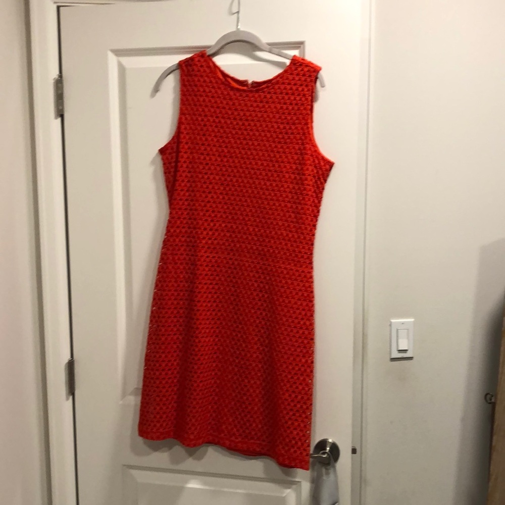 Red Business casual dress by Sharagano.